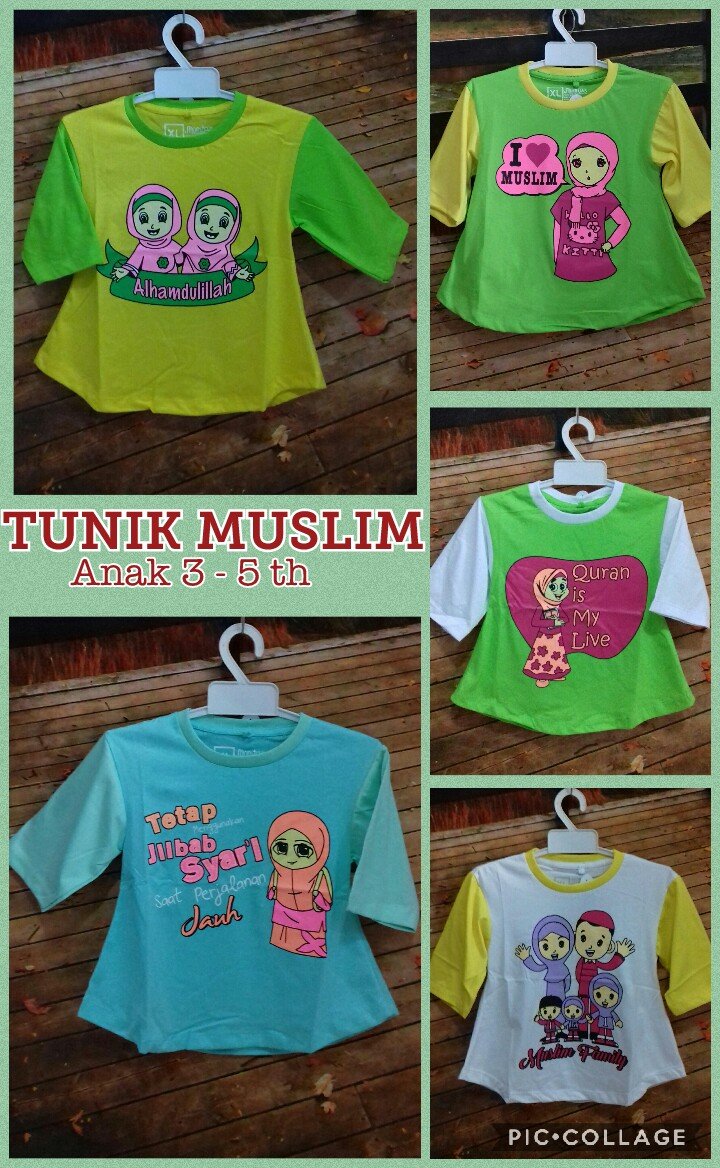 Distributor Kaos Tunik Muslim 3-5 th Murah Surabaya 20ribuan